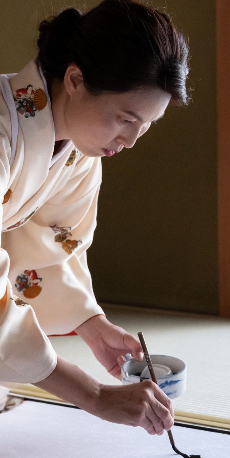 書道家 川原紺瑚の書道風景